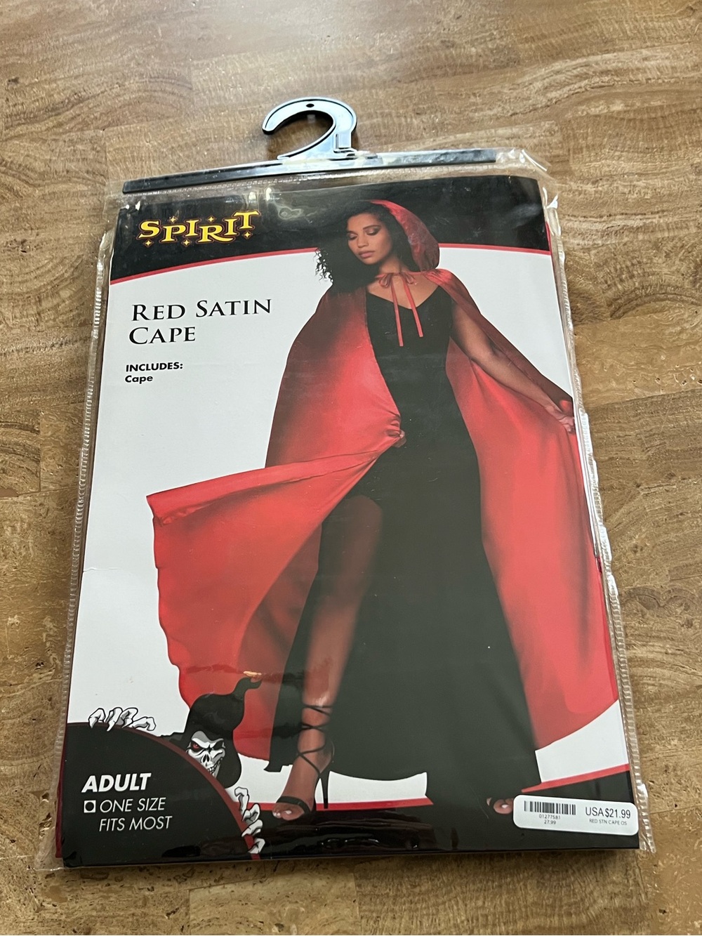 Spirit Red Satin Hooded Cape for Women Halloween Costume Party